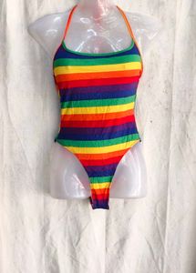 13410. Rainbow Striped One-Piece Swimsuit