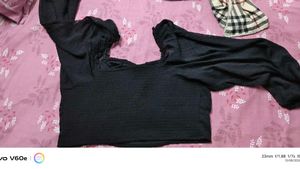 Chic Black Ruffled Blouse