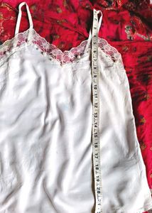 Elegant White Lace Trim Cami Top