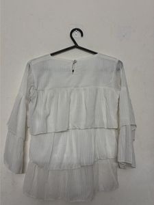 Elegant White Tiered Blouse