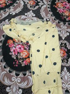 Cute Yellow Polka Dot Baby Romper
