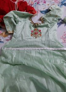 Elegant Mint Green Anarkali Gown
