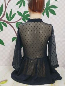 (1062)Vintage Black Button-Down Dress