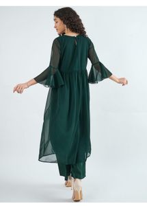 Elegant Green Kurta Set with Palazzo