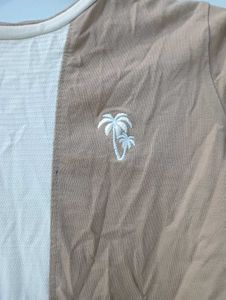 Boys Striped Tee with Palm Tree Detail