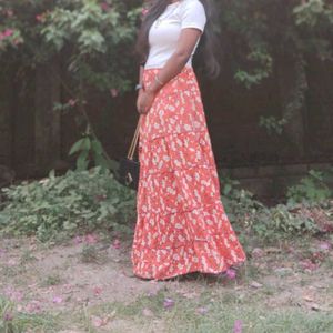 Floral Print Maxi Skirt