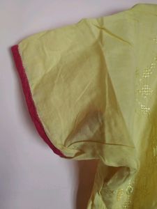 Lemon Yellow Stitch Plazo With Kurti 🌸