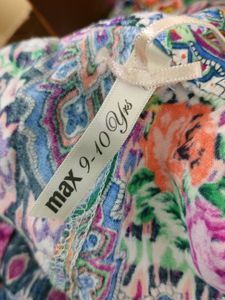 Multi Colour Floral Printed Dungrees (Girl's)