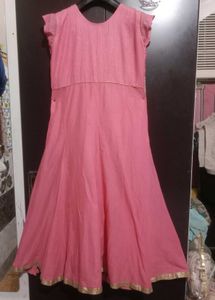Elegant Pink Embroidered Ethnic Gown