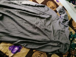 Elegant Grey Abaya with Intricate Print