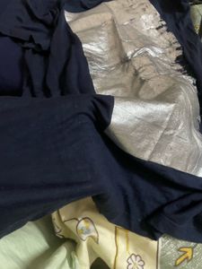 Navy Blue T-Shirt with Silver Graphic