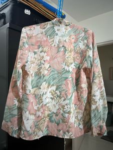 Vintage Floral Button-Up Blouse