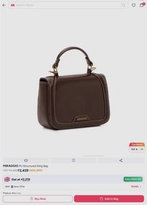 Miraggio Brown Leather Crossbody Bag