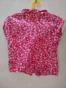 Cute Floral Button-Up Top