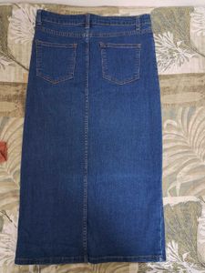 Classic Blue Denim Maxi Skirt