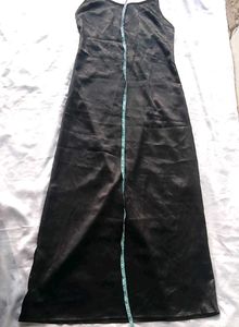 Brand New (Newme) Black Satin Maxi Dress