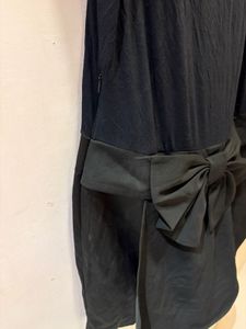Chic Black Bow Detail Mini Dress