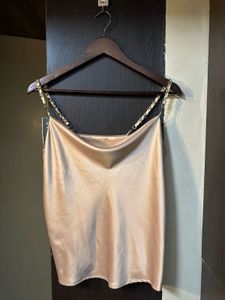 Satin Cami Top with Chain Straps