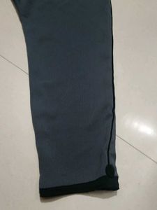 Elegant Grey Abaya with Black Accents
