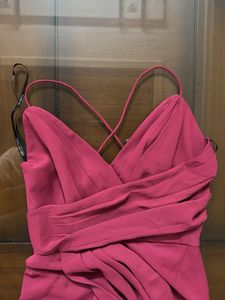 Burgundy Ruched Midi Dress
