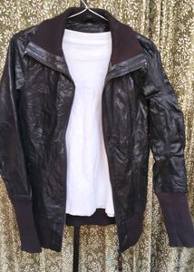 Stylish Black Faux Leather Jacket