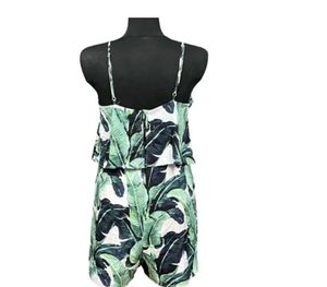Ruffle Layer Tropical Print Playsuit / Romper