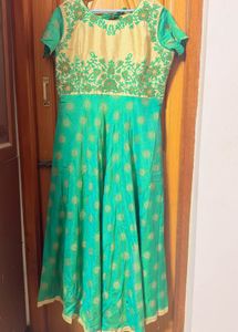 Beautiful Green &amp; Gold Anarkali Gown