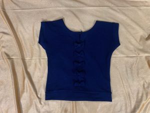 Chic Navy Blue Textured Top