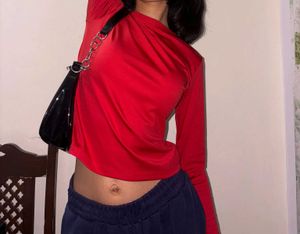 Newme Red Long Sleeve Top