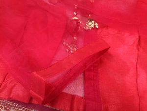 Maroon Banarasi saree