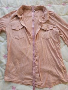 Peach Button-Down Top