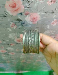 Intricate Silver Tone Cuff Bracelet