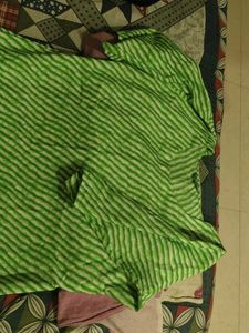 Vibrant Green Striped Kurta