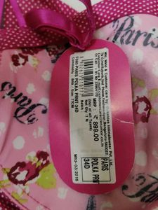 Cute Pink Paris Print Bra