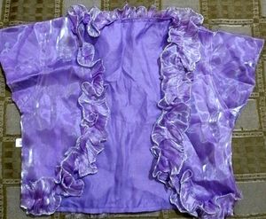 Enchanting Purple Ruffled Dress with Shrug