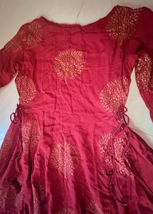 Maroon Kurta with Gold Print