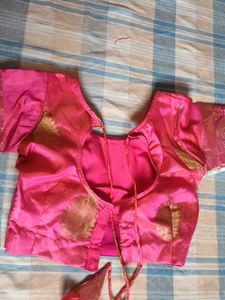 Pink Silk  Blouse And Lehanga