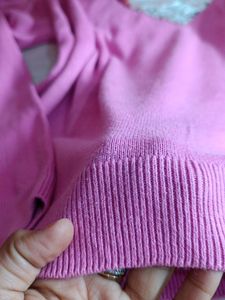 Pink Heart Sequin Sweater
