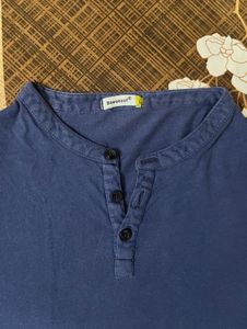 Bewakoof Blue Full Sleeve Henley For Men 👕