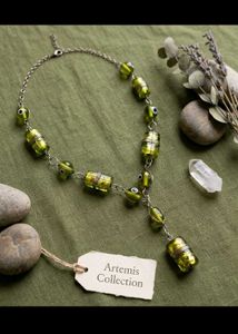 New Unique Green Beaded Statement Necklace