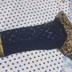 Beautiful Blue and Yellow Saree