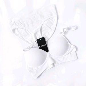 Shein Bra and Panty Set - White - Size - M
