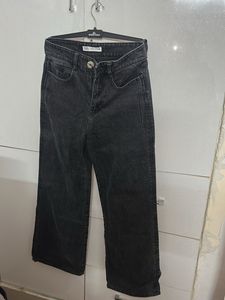 Zara Gray Wash Wide Leg Jeans