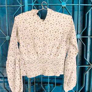 Chic Floral Print Long Sleeve Blouse