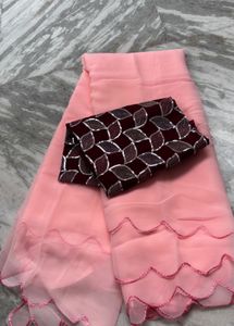 Elegant Pink Saree with Blouse