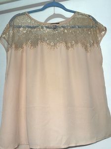 Forever 21 Elegant Lace Trimmed Top (size L)