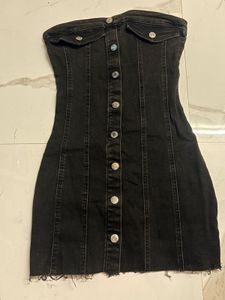 Denim Button-Up Mini Dress