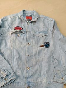 LOCOMOTIVE Denim Jacket with Patches, M Size