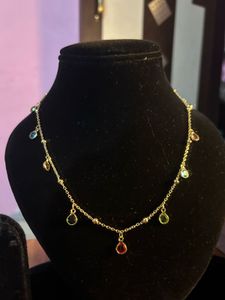 Colorful Gemstone Drop Necklace