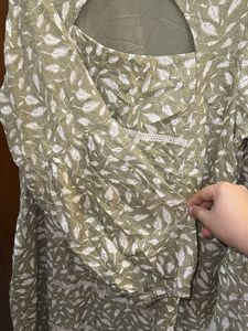 Stylish Leaf Print Kurta